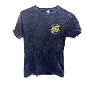 Santa Cruz Black T-Shirt with Yellow Logo